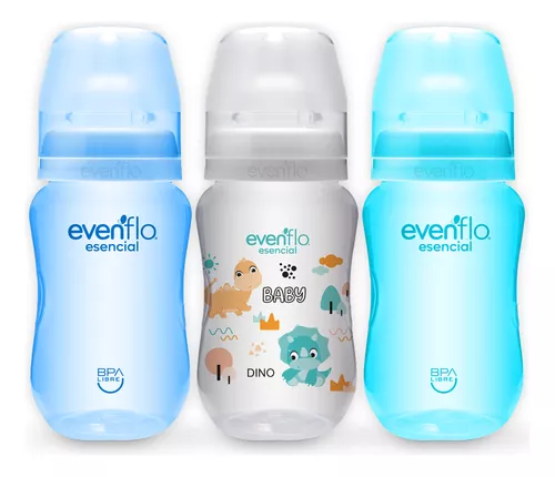 Set de 3 biberones evenflo.