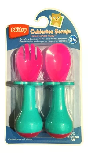Cuchara y Tenedor Nuby Sonajas